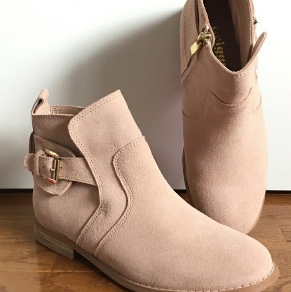 Blush colored Twiggy ankle boots